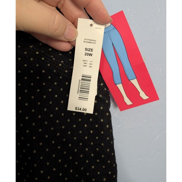 2 Westbound Woman The Park Ave Fit Capri Pants 20W Khaki Tummy Control polka dot - Picture 12 of 16